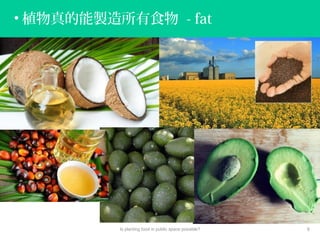 • 植物真的能製造所有食物 - fat
Is planting food in public space possible? 9
 
