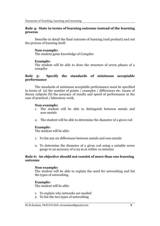 Taxonomy of Teaching Learning Assessing Content | PDF