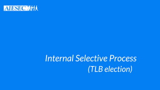 Internal Selective Process
(TLB election)
 