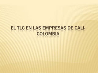 EL TLC EN LAS EMPRESAS DE CALI-
           COLOMBIA
 