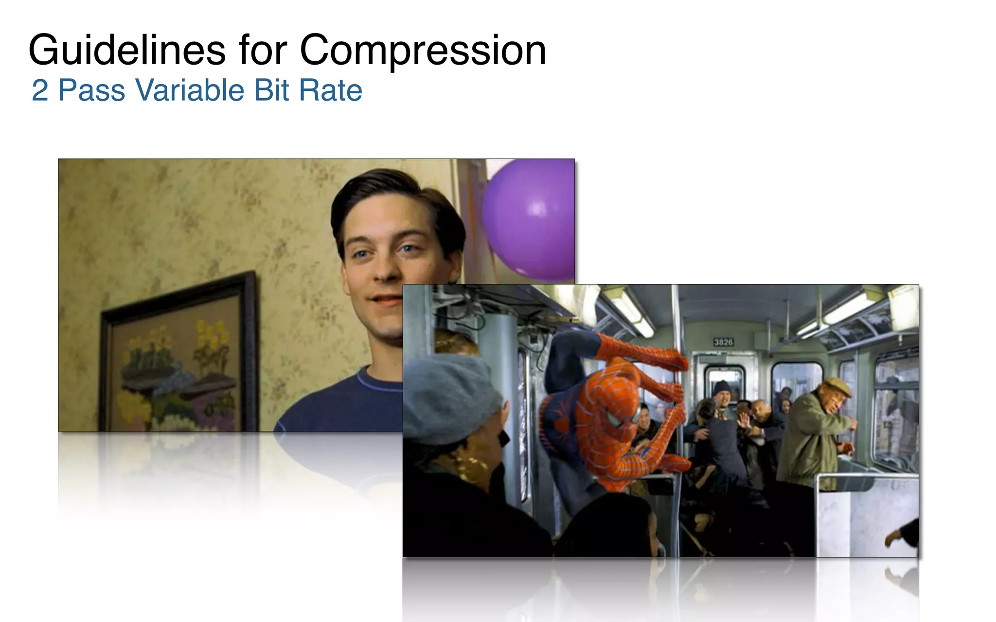 Guidelines for Compression
2 Pass Variable Bit Rate
 