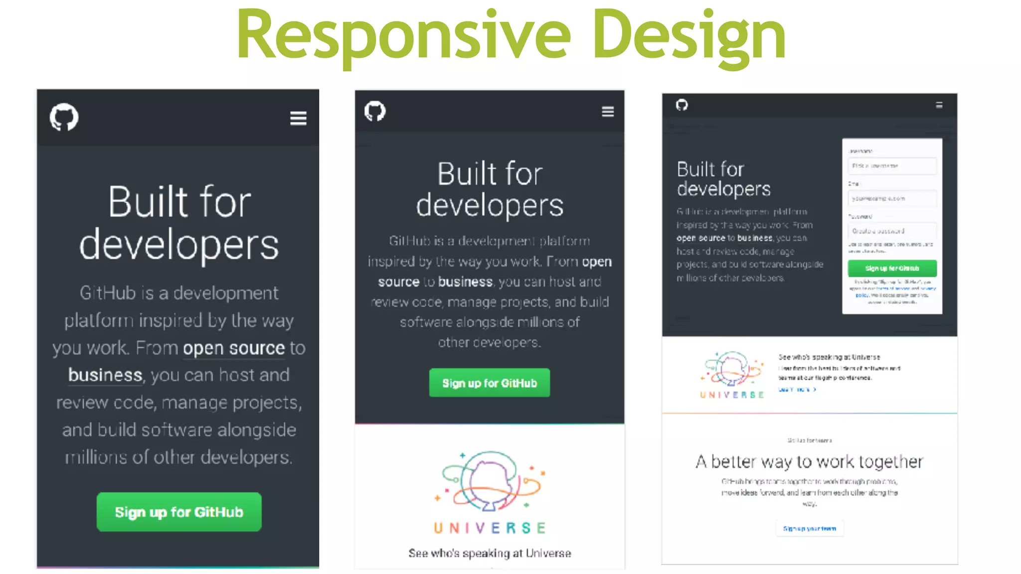 Responsive Design
 