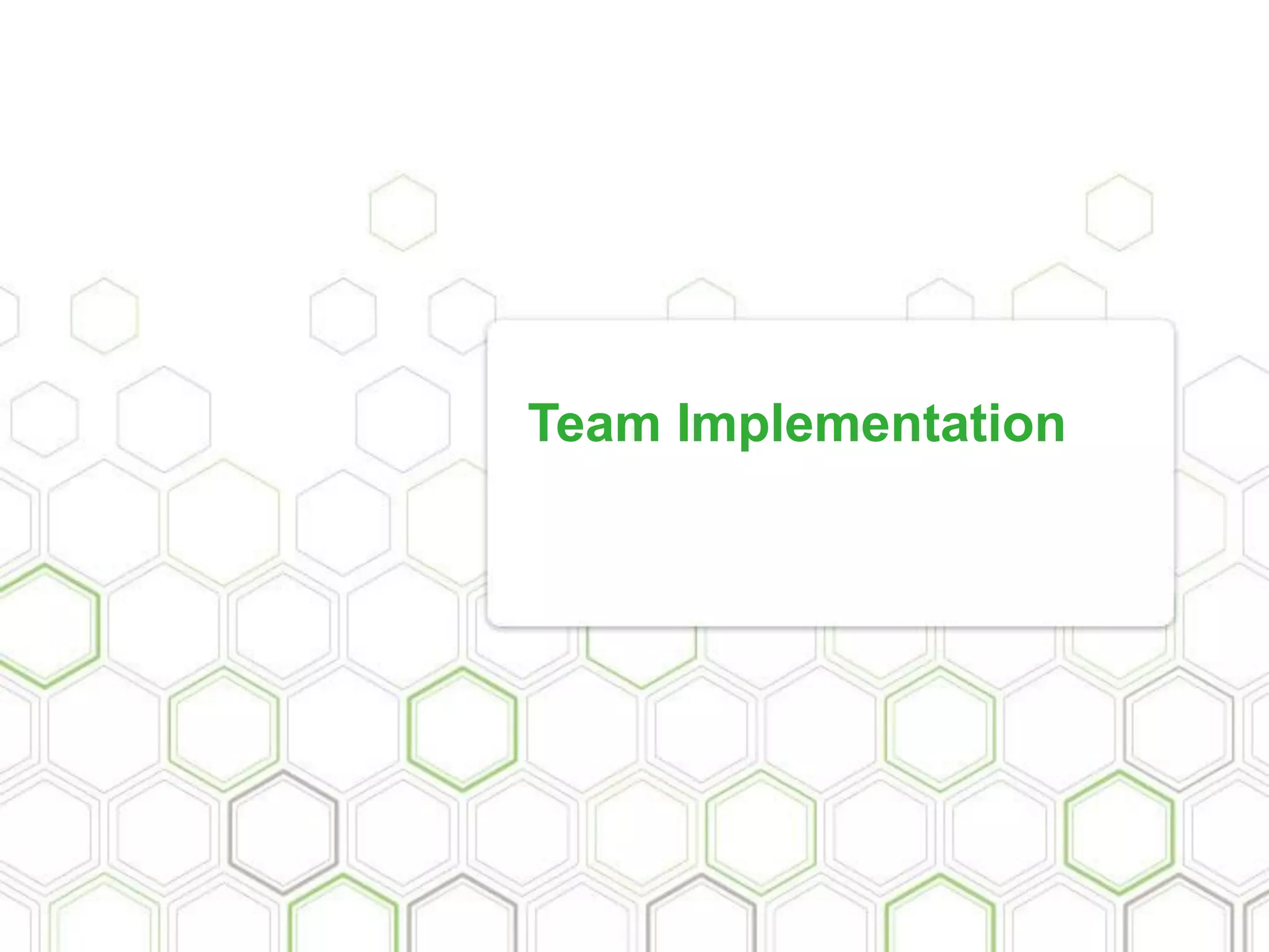 Team Implementation
 