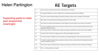 Helen Partington
Supporting pupils to make
peer assessment
meaningful
 