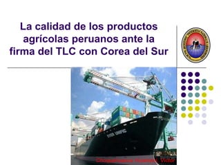 La calidad de los productos agrícolas peruanos ante la firma del TLC con Corea del Sur ChoquehuancaHuamaní, Víctor 