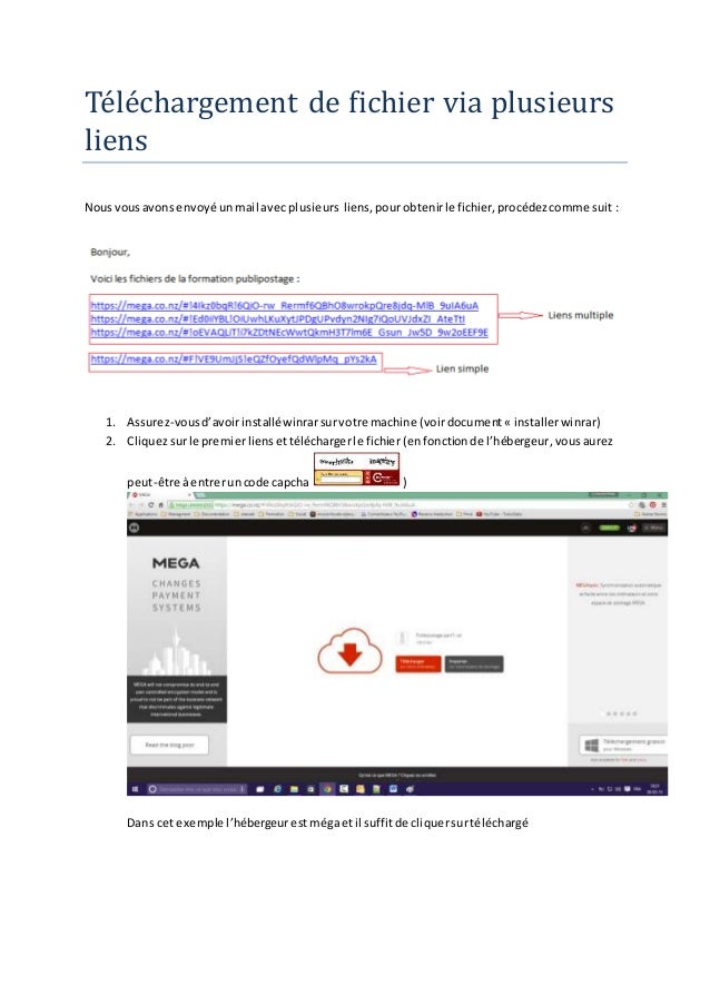 Téléchargement de fichier via liens multiple