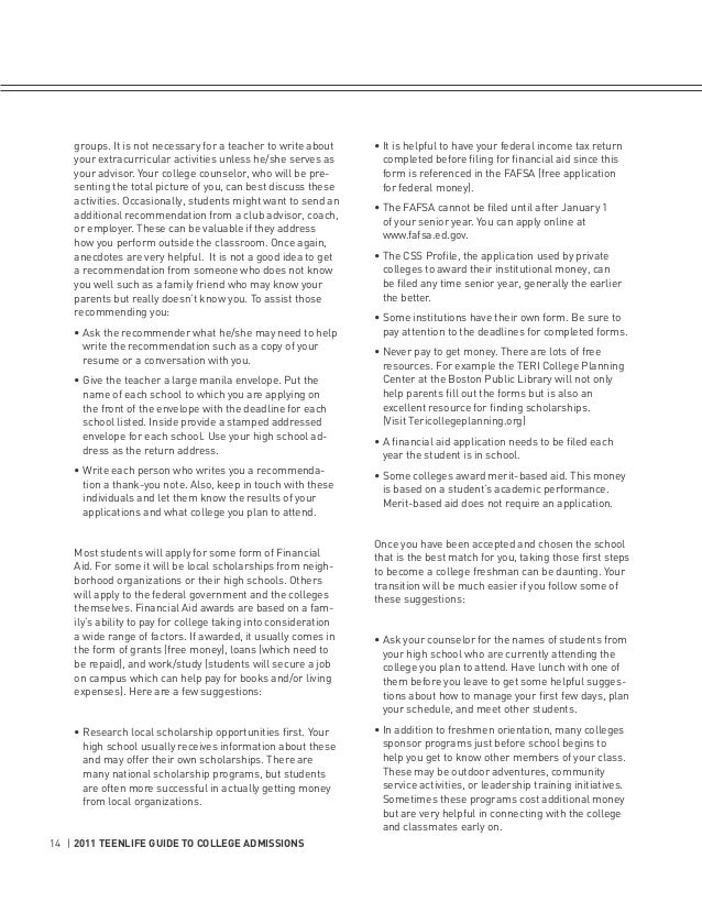 teenlife 2011 guide to college admissions
