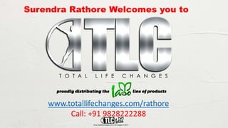 Surendra Rathore Welcomes you to
www.totallifechanges.com/rathore
Call: +91 9828222288
 