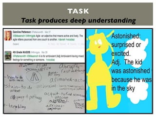 TASK
Task produces deep understanding