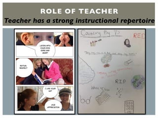 ROLE OF TEACHER
Teacher has a strong instructional repertoire