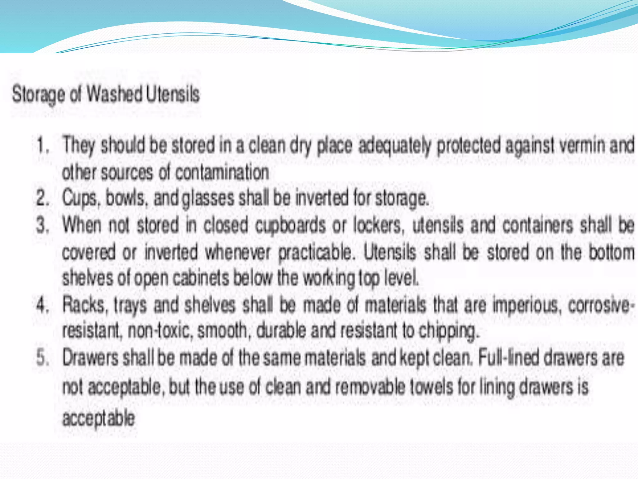 PROPER STORAGE OF CLEANED EQUIPMENT PPT