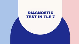 DIAGNOSTIC
TEST IN TLE 7
 