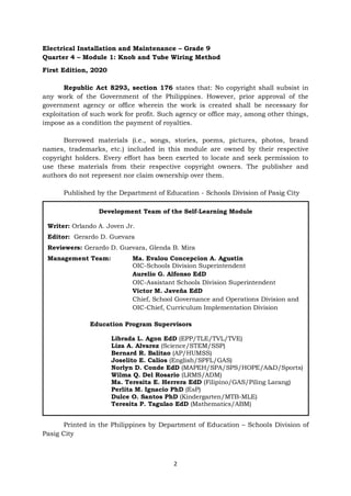 ELECTRICAL INSTALLATION AND MAINTENACE 9 | PDF