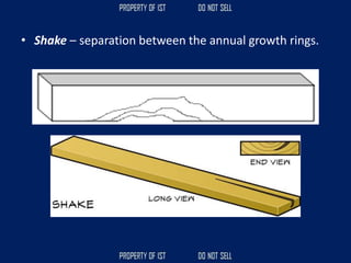 • Shake – separation between the annual growth rings.
 