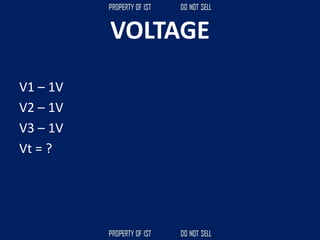 VOLTAGE
V1 – 1V
V2 – 1V
V3 – 1V
Vt = ?
 