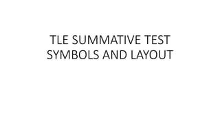 TLE SUMMATIVE TEST
SYMBOLS AND LAYOUT
 