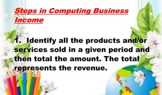 TLE 6 PPT Q3 – Business Income, Revenue & Expense, Computing The ...