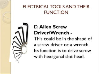 Electrical Tools With Function TLE 6 PPT Q4 - Electrical Tools And Its Function (1).pptx