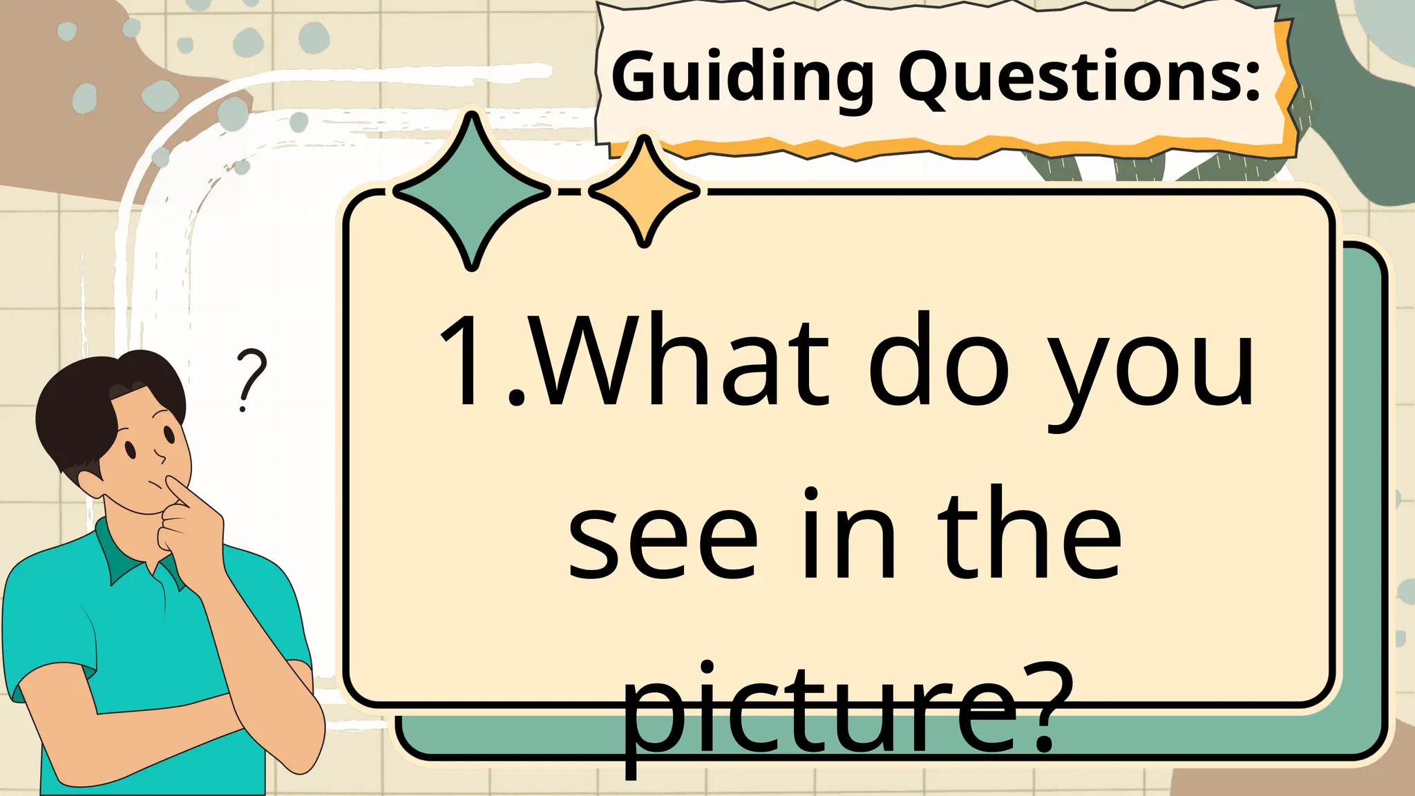 1.What do you
see in the
picture?
Guiding Questions:
 