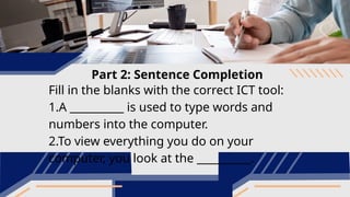 Tools and equipment in ICT for Grade 8 Students | PPTX