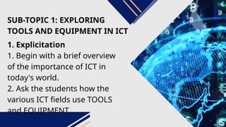 Tools and equipment in ICT for Grade 8 Students | PPTX