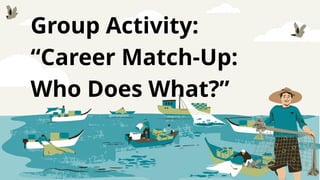 Group Activity:
“Career Match-Up:
Who Does What?”
 