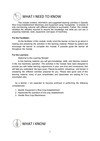 Module in Operating Transplanter 