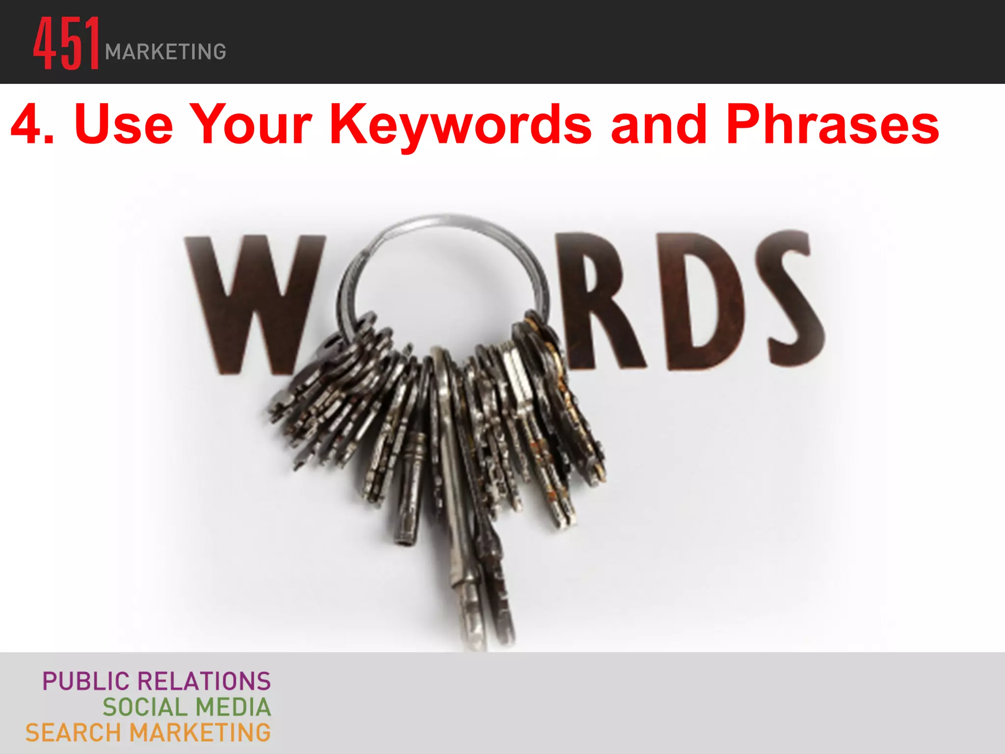 4. Use Your Keywords and Phrases
 
