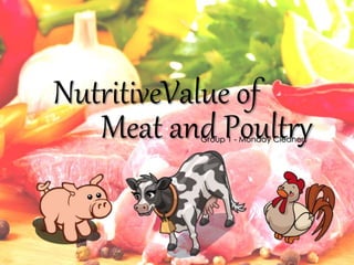 Meat and Poultry
NutritiveValue of
Group 1 - Monday Cleaners
 