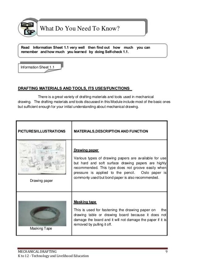tle mechanical drafting learning module