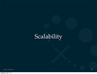©2012 DataStax
Scalability
10
Saturday, June 1, 13
 