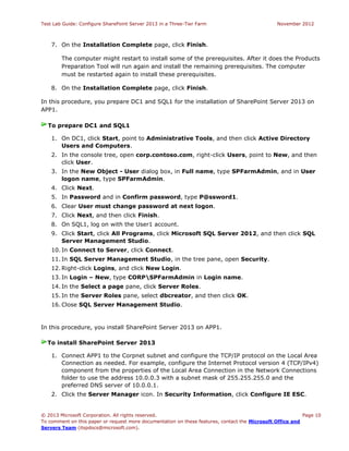 Configure SharePoint Server 2013 in a Three-Tier Farm | PDF