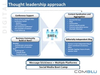 DIGITAL

Thought leadership approach
Content Syndication and
Aggregation

Conference Support
• Email w/link to highlight v...