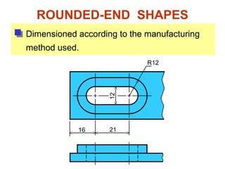 ROUNDED-END SHAPES
Dimensioned according to the manufacturing
method used.
R12
21
12
16
 