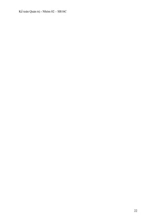 Kế toán Quản trị - Nhóm 02 – SB16C
22
 
