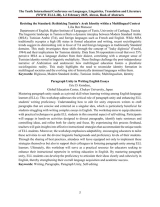 Language Learning Abstract Book of Abstracts of the 10th International Conference on Languages ...