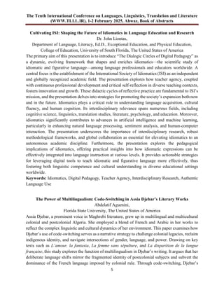Language Learning Abstract Book of Abstracts of the 10th International Conference on Languages ...