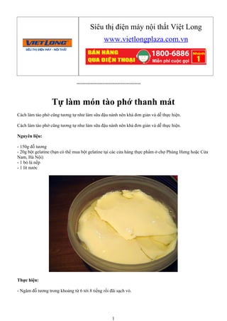 Tự làm món tào phớ thanh mát