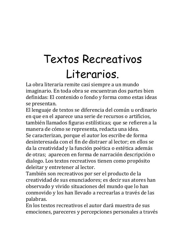 Textos recreativos