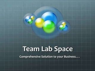 Team Lab Space
Comprehensive Solution to your Business….
 