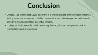 Comprehensive Overview of Transport Layer Security (TLS) Protocol | PDF