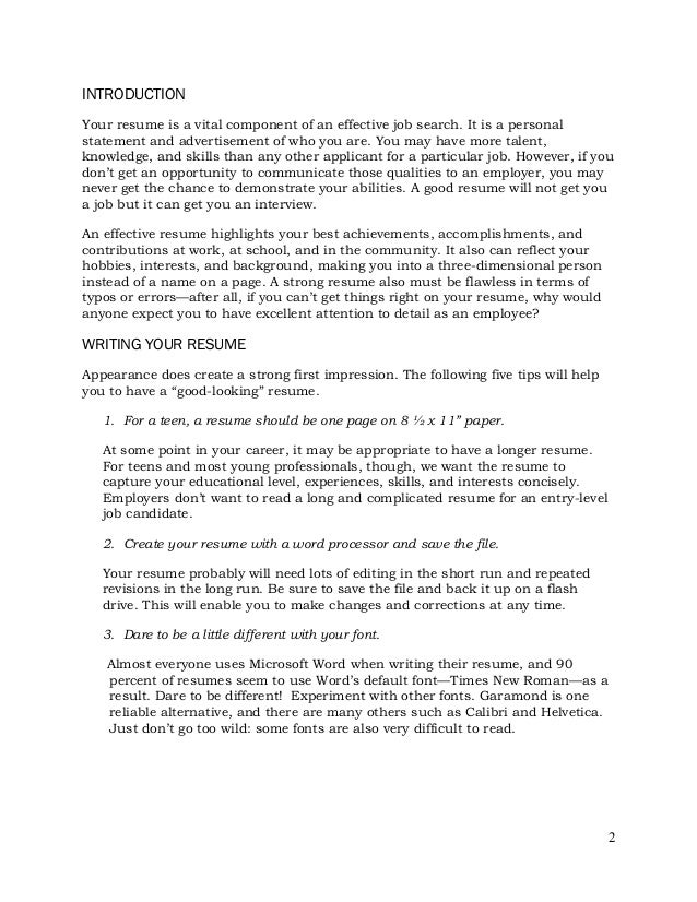 default resumes