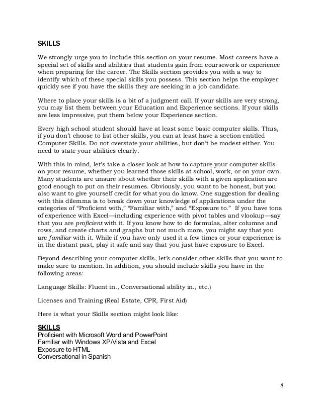 special skills and abilities for resumes