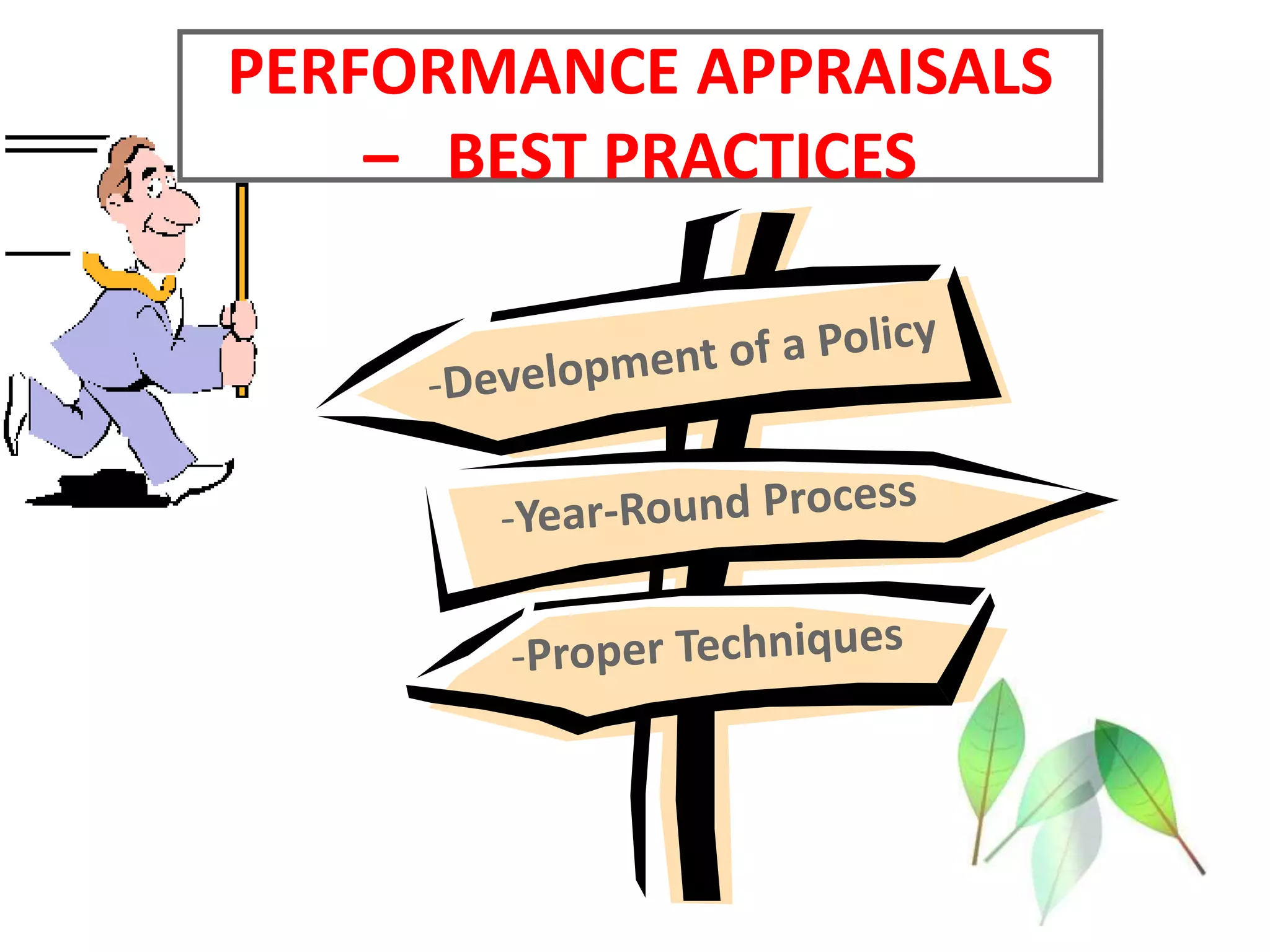 PERFORMANCE APPRAISALS
– BEST PRACTICES
 