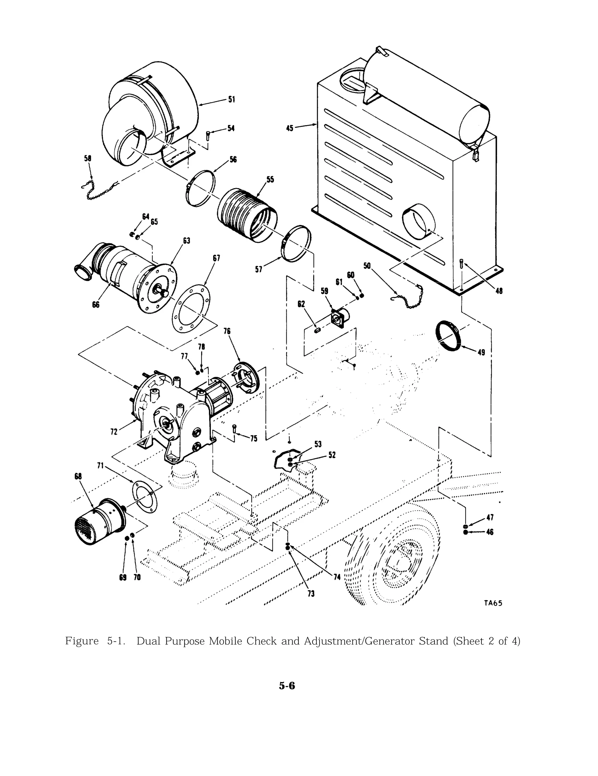 Figure 5-1. Dual Purpose Mobile Check and Adjustment/Generator Stand (Sheet 2 of 4)
5-6
 