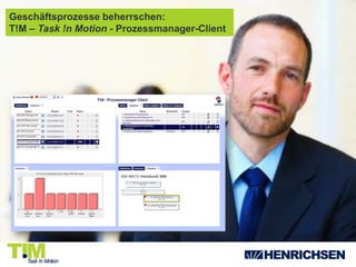 Mit T!M – Task !n Motion schnell und sicher ans Ziel:Geschäftsprozesse zielgerichtet umsetzenZiele und Risiken immer im GriffOhne Umwege ans Ziel