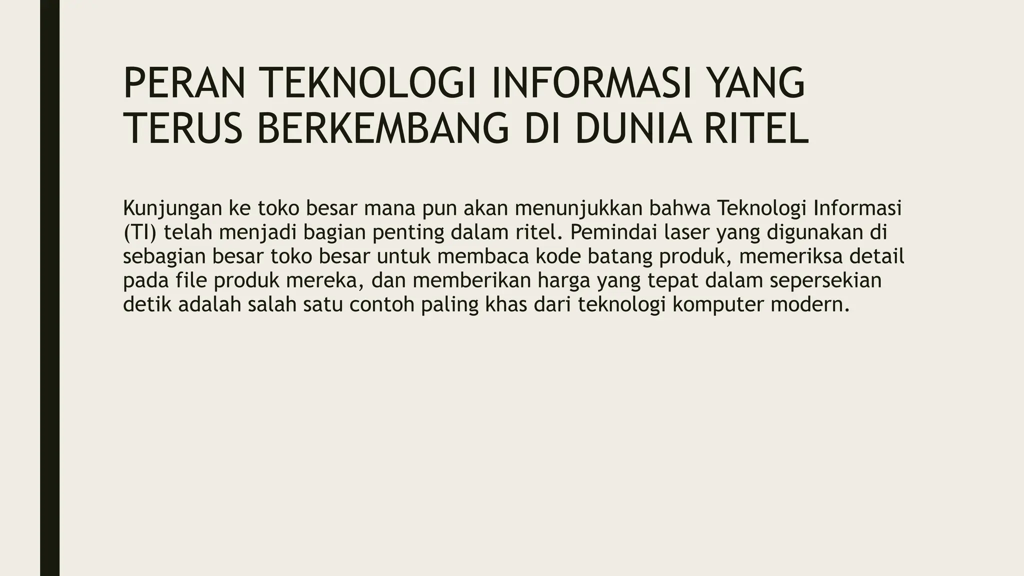 Aplikasi IT di Bisnis Ritel