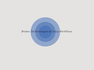 Broken Technnologies & Crazy Workflows
 
