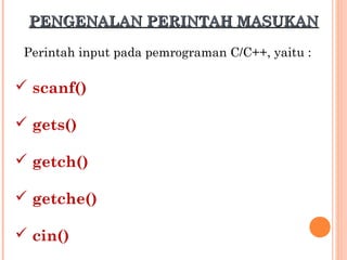Algoritma Pemrograman - Perintah Input/Output | PPT