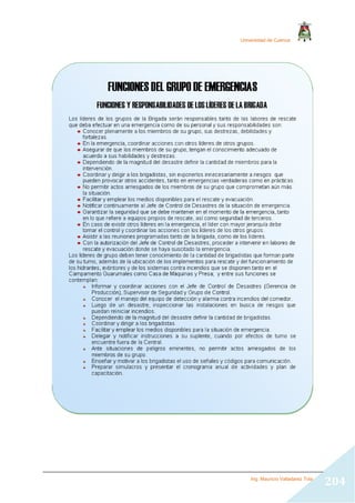 Universidad de Cuenca
Ing. Mauricio Valladarez Tola
204
 